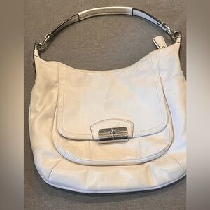 Coach purse Kristen Leather Shoulder Bag ivory with Silver Accents